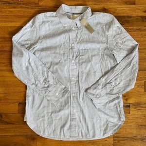 J. Crew NWT Women's Classic Fit Button Down Shirt Blue White Pinstripe 6